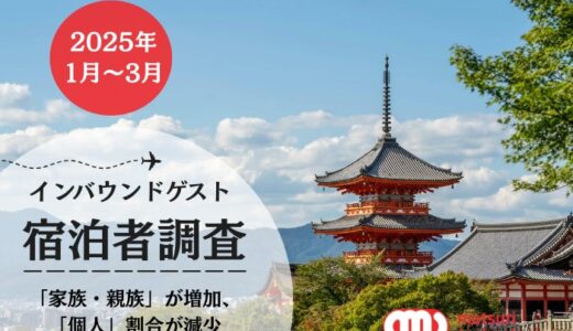【2025年1～3月】 インバウンド宿泊の傾向分析調査を実施 -「家族・親族」での利用客が増加した一方で、「個人」での利用客は減少